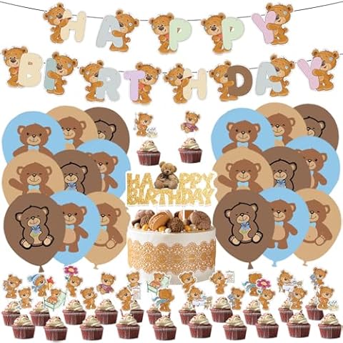 Teddy Bear Birthday Party Decoration Set Cover