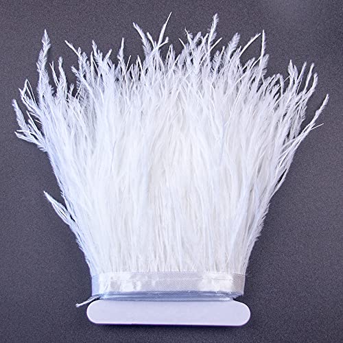 1 Yards 5-6Inch White Ostrich Feathers Trim Fringe For Diy Dress Sewing Crafts Costumes Decoration #TOP1