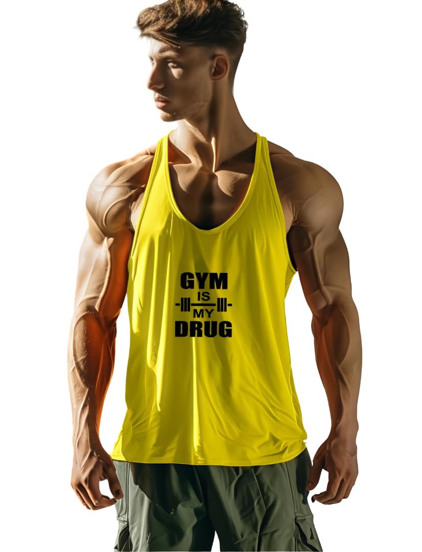Men Gym Round Neck Vests Printed Polyester Sleeveless Vests-image-17