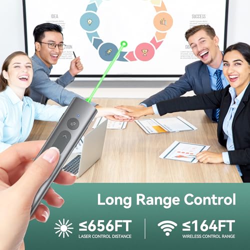 Image of Alloy Steel Presentation Clicker with Green Laser,Wireless Presenter Remote