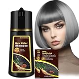 Silver Gray Hair Dye Shampoo for Women Men, Herbal 3-in-1 Hair Color Shampoo, Colors Hair in Minutes, Semi-Permanent Grey Hair Dye, Shampoo Para Pintar El Cabello, Easy to Use at Home - 16.90 Fl Oz