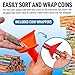 252 Coin Wrappers with Coin Sorter Tubes - Funnel Shaped Color-Coded Coin Counter Stacking Roll Sorting Tubes