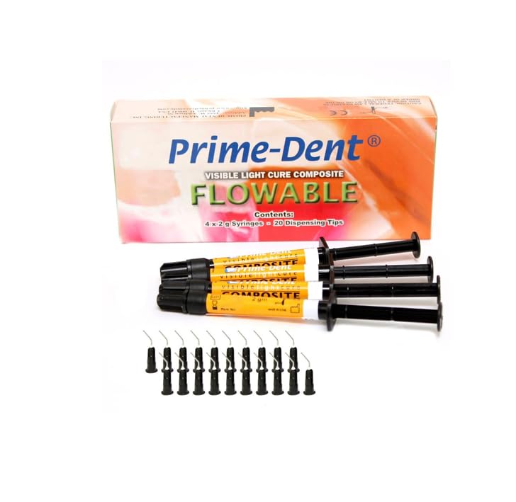 Prime-Dental Flowable Light Cure Dental Composite 4 Syringe Kit - A1
