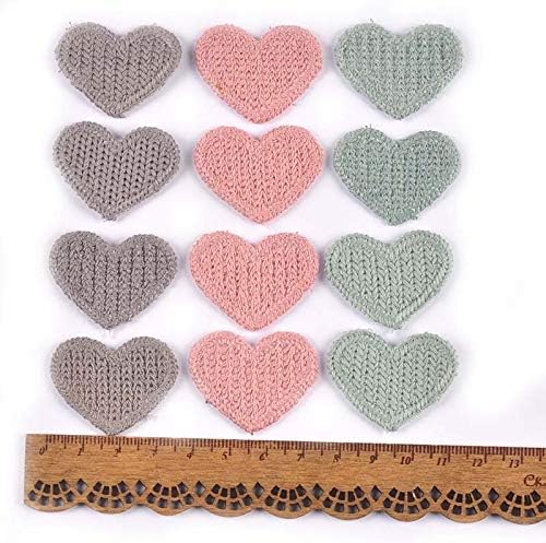 Patches 30Pcs Heart Shape Patches Appliques Sewing Supplies for Clothing Stickers Handmade Stick-on Backpack DIY Decoration 27x35mm Clothing Repair Decoration Patches(3)