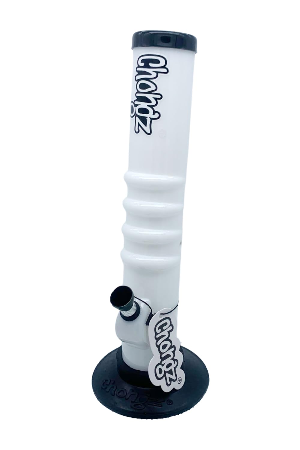 Chongz Acrylic 30cm "Don"t Ffffit" Straight Grip Bong, made from quality 3mm acrylic construction, lightweight and shatter-resistant (White)