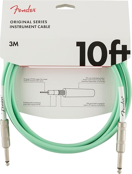 Amazon.co.jp_ Fender シールドケーブル Original Series Instrument Cable, 10', Daphne Blue _ 楽器・音響機器