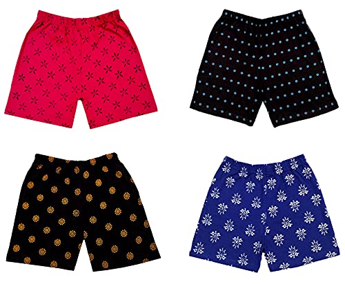 Image of indi weaves Girls Cotton Printed Shorts (Pack of 4)