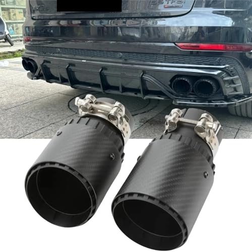 Embout déchappement noir avec isolation thermique en carbone mat pour modification automobile