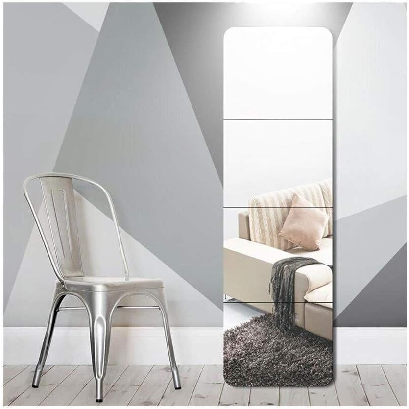 Full Length Mirror 4PCS Mirror Art DIY Square Home Decorative Mirror Modern Stylish with Bevel Plain Bathroom Wall Mirror AN1018 914 (Size : 40cm×40cm)