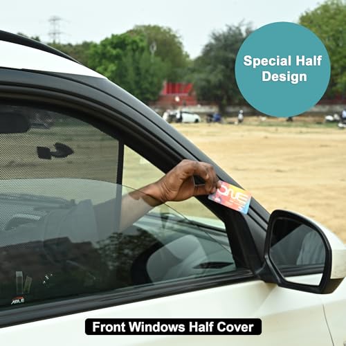 Image of Able Sporty Half Car Magnetic Sun Shade Curtains for Maruti Vitara BREZZA Type-I Set of 4 Pcs (Before 2022 Model)