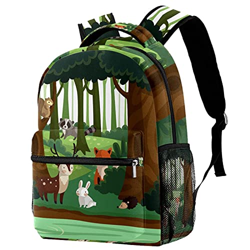 Sac à dos de voyage pour l'école et sorties nature avec jolis animaux des bois