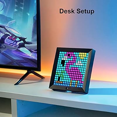 Divoom Tiivoo-2 Pink Pixel Art Mini TV Retro Bluetooth Speaker with FM Radio Pixoo - Pixel Art Digital Picture Frame with 16x16 LED Display APP Control - Cool Animation Frame Wall
