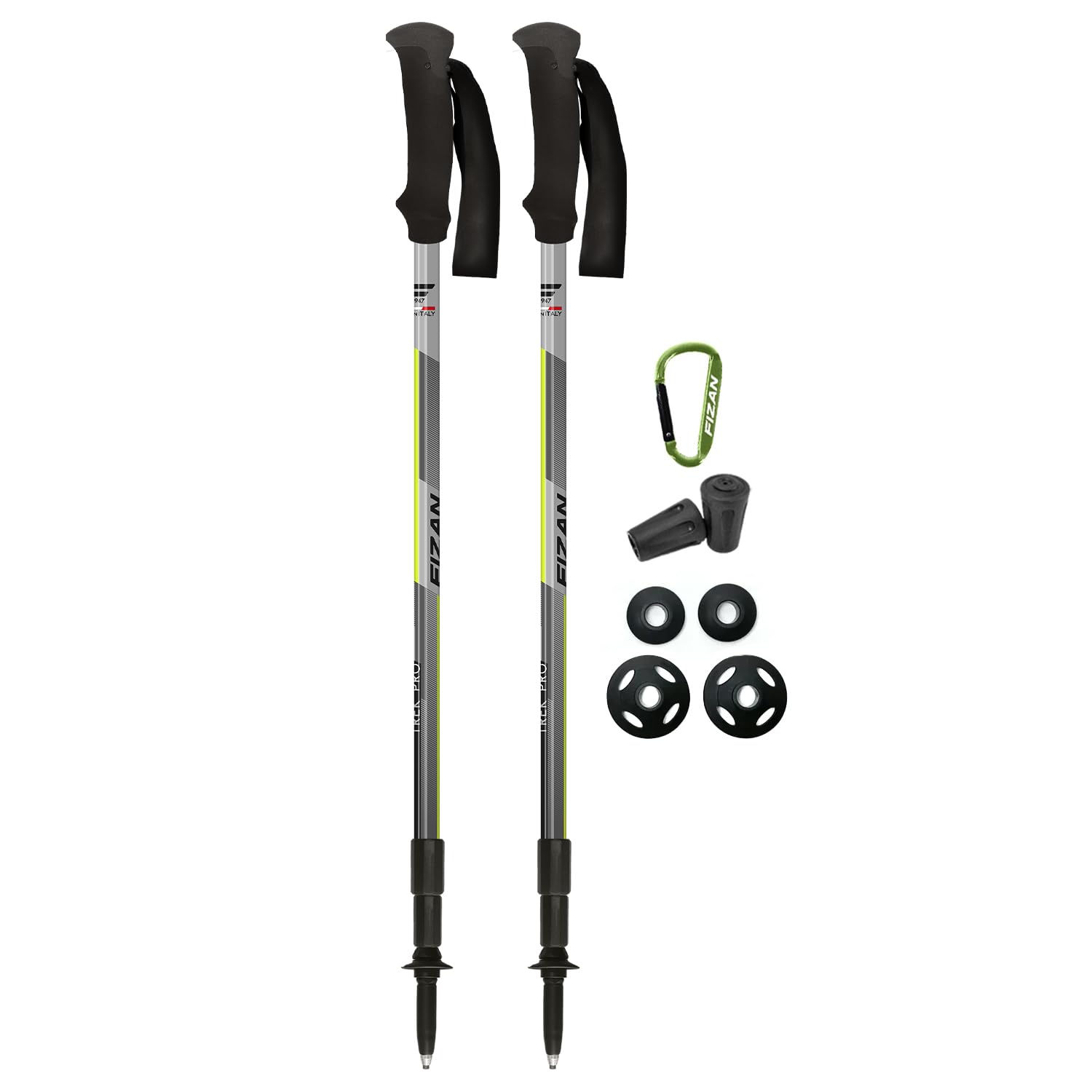 Fizan Trek Pro - Bastoni da trekking ultraleggeri da 195,6 g, per escursionismo, regolabili, telescopici