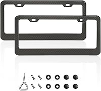 Vista 5 de Ziciner 2 marcos de matrícula, cubierta de acero inoxidable pulido con espejo, decoración de piezas de accesorios exteriores universales con 1 Blanco
