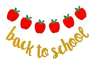 Ucity Back to School Apple Garland Banner