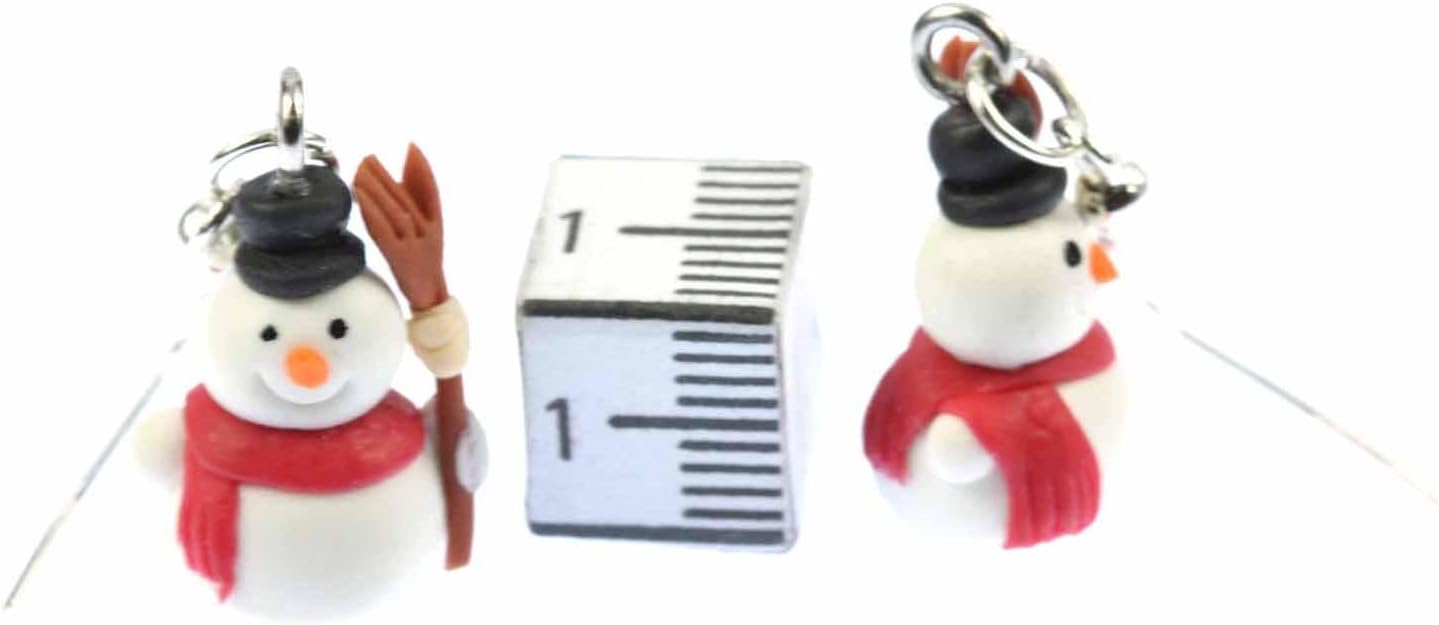 Snowman Broom Earrings Miniblings Christmas Winter Snow Children