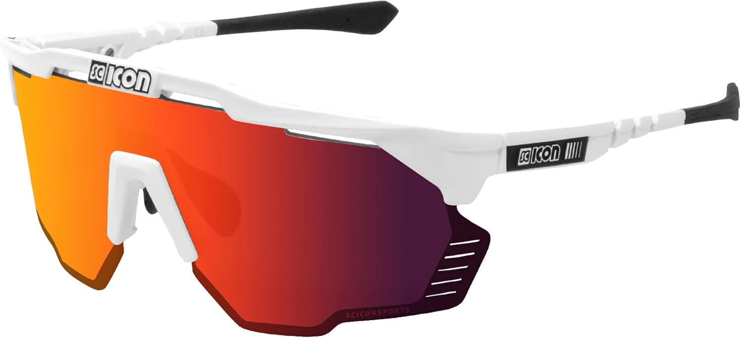 Scicon Sports Aeroshade Kunken Sport Performance Sunglasses (Black Gloss/Multimirror Silver)