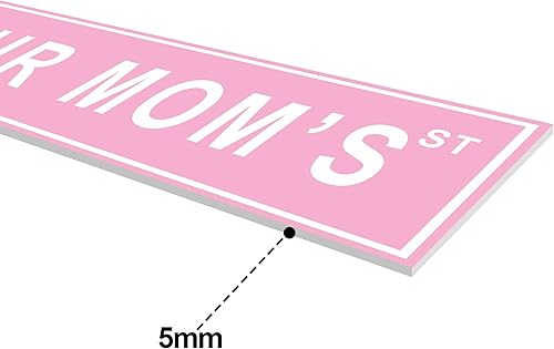 Miniatura 6 de HK Studio Ur Mom's St - Letrero divertido de calle  Decoración estética de habitación para adolescentes de 6 x 15 pulgadas