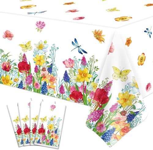 Nappe élastique Ovale De Printemps, Lapins De Pâques, Tulipes, Lapins