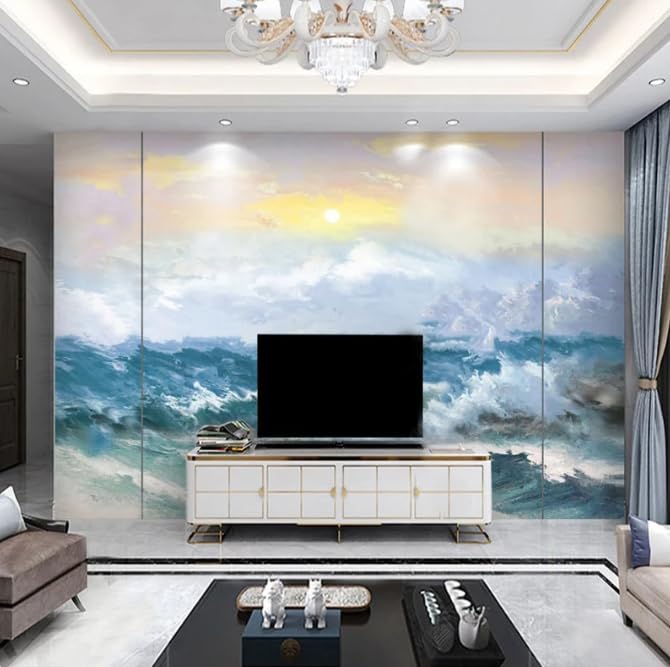Papier peint paysage marin nordique pour créer une ambiance cocooning dans la chambre