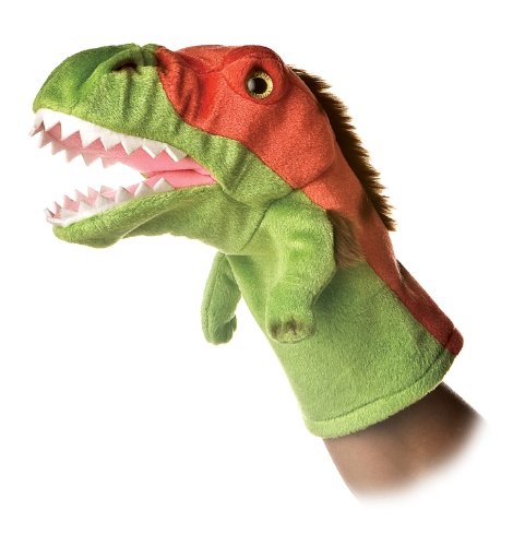 Aurora World Hand Puppet Plush Velociraptor, 10"
