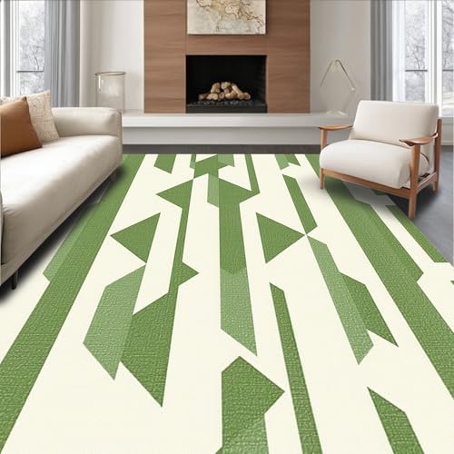 ODIKA Flatwoven High Traffic Area Rug 4x6, Moss Green Bathroom
