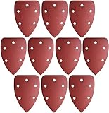 MACHSWON Papel de lija triángulo de 5 agujeros, multiherramienta oscilante con gancho y lazo, papel de lija de grano 150, 15 unidades