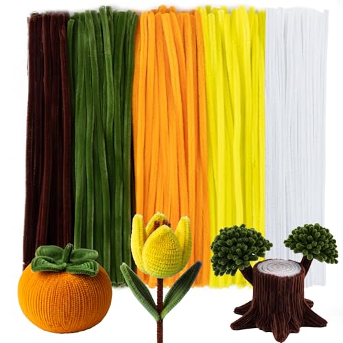 Image of Caydo 200 Pieces Yellow Pipe Cleaners Craft | Chenille Stems for DIY Art Creative Crafts Party Decorations (12 Inch x 6 mm)