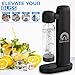 Peak Bliss Original Soda Maker (Matte Black): Carbonate Drink (1L PET Bottle Included), Create Sparkling, Seltzer & Fizzy Water, Compatible with Any Screw-In 60L CO2 Carbonator (Not Included)