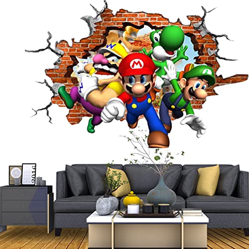 3D Super Mario Wandaufkleber Nintendo Spiel Wandbild Für Kinderzimmer Tapete Spiel Raumdekoration - Österreich