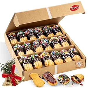 Italian Cookies Gift Basket | Chocolate Covered Cookies | 15 Cookies Individually Wrapped | Fresh Bakery Cookies | Birthday Food Gifts | Gourmet Cookies Gift | Kosher & Nut Free | Stern’s Bakery