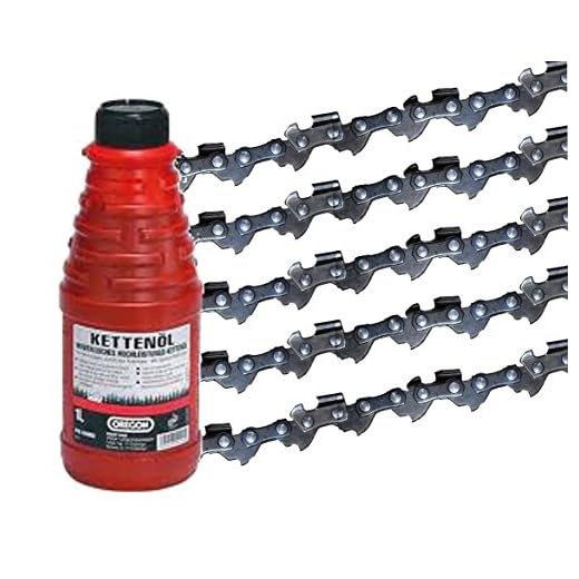 5 x gardexx sågkedja för STIHL MS 251, 40 cm – 0,325 tum – 1,6 mm – 62 TG + 1 L kedjeolja