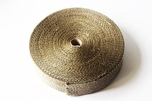 Image of LEDAUT 2 inchx 100'Titanium Exhaust Heat Wrap For Car & Motorcycle Exhaust Tape With Stainless Ties