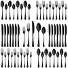 40 Pieces Matte Black Silverware Set Ser...