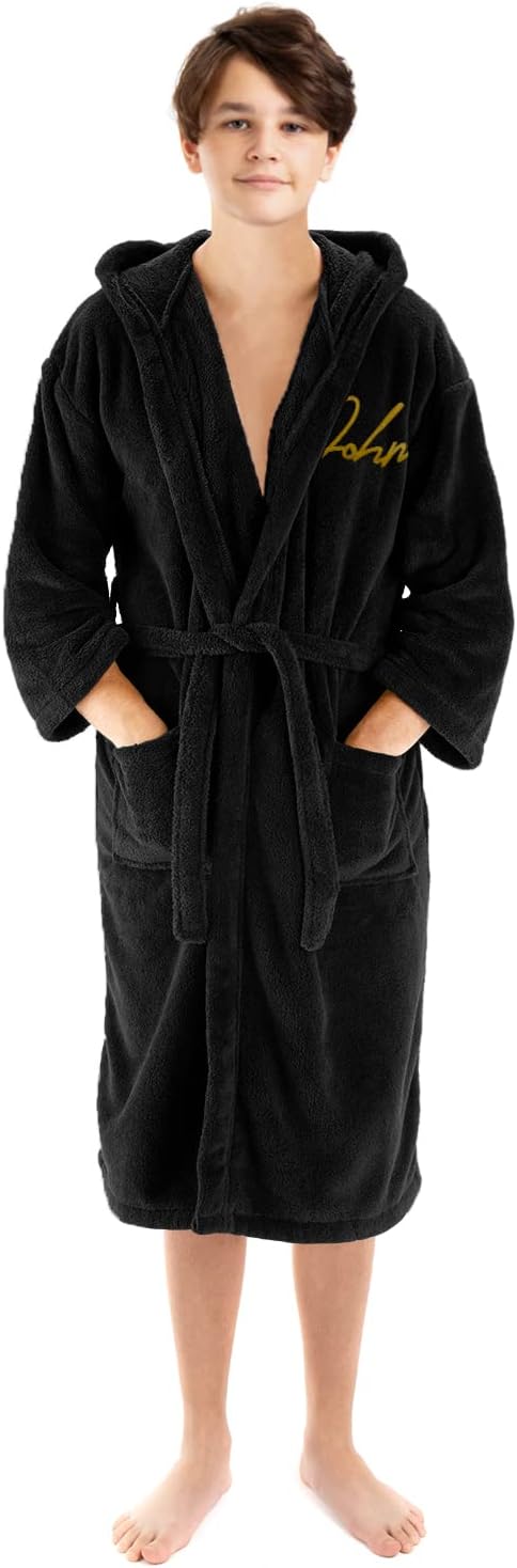 BC BARE COTTON Personalized Name Custom Kids Microfiber Fleece Robe - Image 2