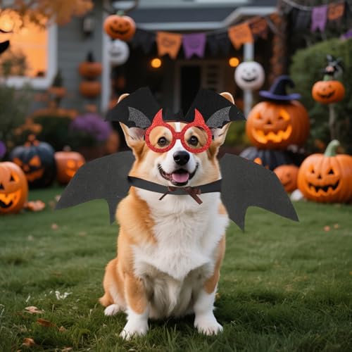 Disfraz de alas de murciélago para perros Halloween miniatura 6