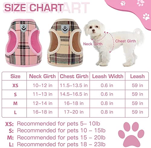 Soft Mesh Plaid Puppy Harness - Small Dog Harness And Leash Set, Adjustable & Comfortable Padded Reflective Vest For Puppies And Small Breeds Dogs Walking #TOP1