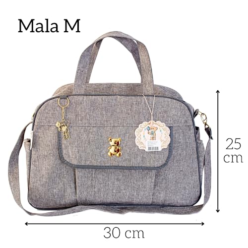 Kit Bolsa Mala Maternidade Menino Menina Bebe Reforçada Mescla (Cinza)