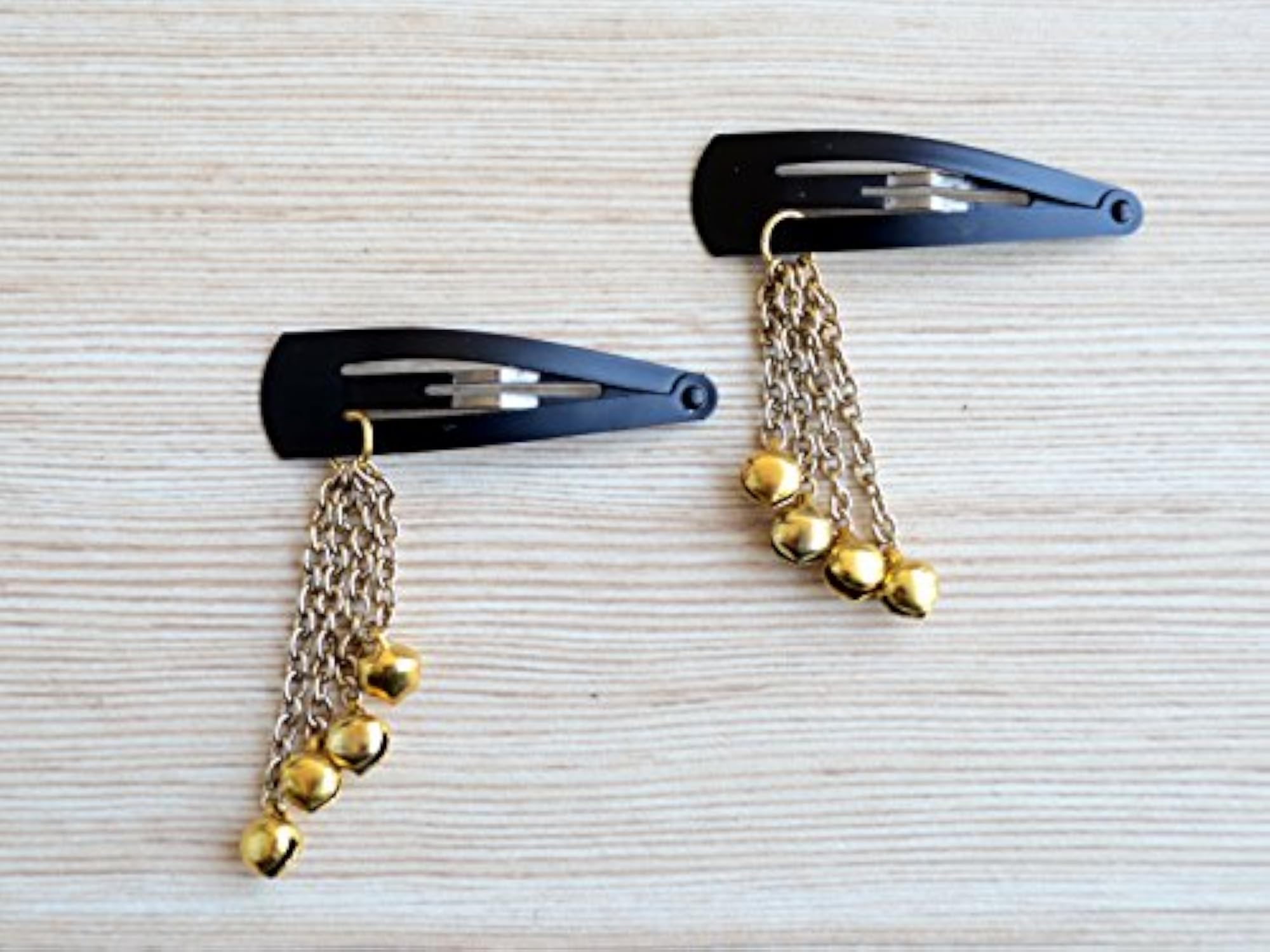 Ethnic Hair Accessory Set with Gold Ghungroo Bells
