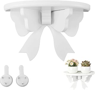 Buachois Wooden Floating Shelves,20 * 10 * 13cm Wall Mounted Butterfly Semicircle Wall Shelf,Wall Storage Rack Office Shel... Price In India