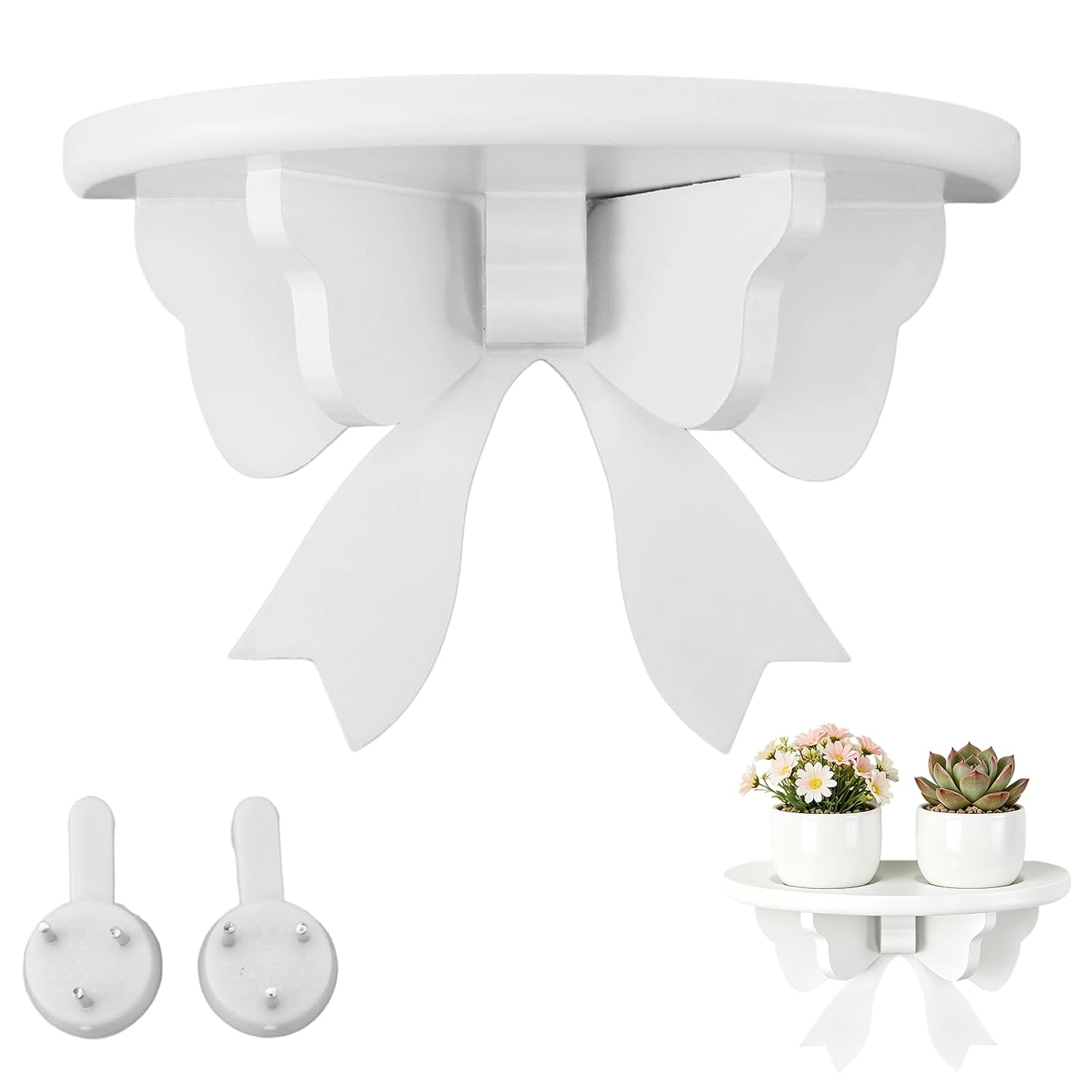 Buachois Wooden Floating Shelves,20 * 10 * 13cm Wall Mounted Butterfly Semicircle Wall Shelf,Wall Storage Rack Office Shel... - Review, Price and Buying Guide