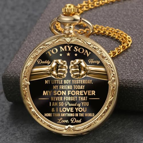 VELMORAS My Son Forever - Personalized Print Pocket Watch - 1