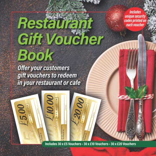 Restaurant Gift Voucher Book: Includes £5, £10 and £20 Gift Vouchers Which Can Be Sold To Customers To Redeem At A Later Date