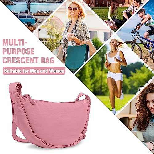 Image of Nylon Crescent Crossbody Bag for Women Purses Trendy Men,Small Travel Sling Bag Hobo