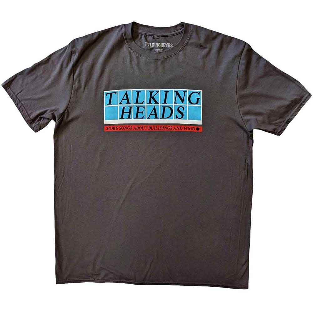Talking Heads T Shirt Tiled Band Logo Official Unisex Charcoal Grey XL