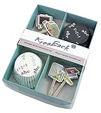 2 verschiedenen Förmchen & 4 verschiedenen Fähnchen / Topper Motive zum Thema Schule