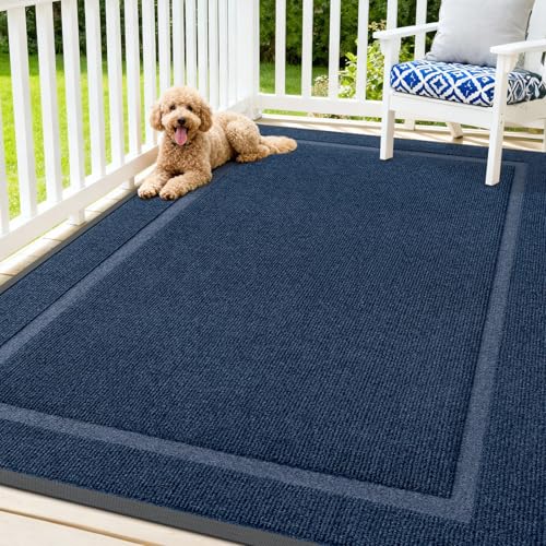 OLANLY Front Door Mat - Waterproof All-Season, 71x47, Blue