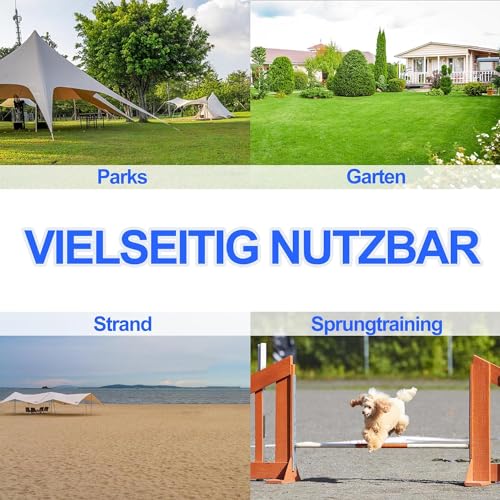 ORHEYA Agility Set Hunde Hürdenset Slalom Stangen Agility Ausrüstung für Hundetraining mit 4 x Hürden Höhenverstellbar, 104x70x101cm, Blau