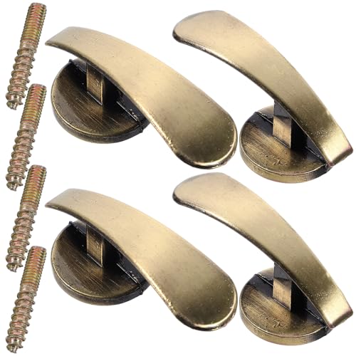 Homoyoyo Gancho para Cortina Metálico Tipo Luna Creciente Color Verde Antiguo 4 Piezas Soporte de Pared Resistente para Cortinas Adecuado para Sala y Dormitorio