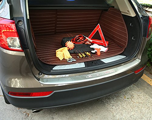 Electop Car Roadside Emergency Kit 66 Pieces-In-1 Auto Vehicle Safety Emergency Road Side Assistance Kits With Jumper Cables,Led Road Flare Warning Light,Tow Rope,Triangle,Tire Pressure Gauge, Ect #TOP6